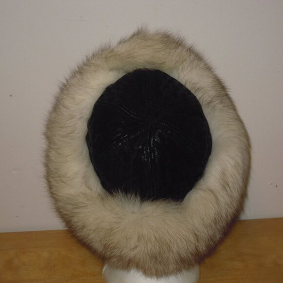 Vintage White Fox Fur Brimmed Hat Crowncap Canada Size Small - Picture 4 of 6